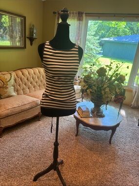 J. Crew Navy and White Striped Tank Top